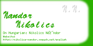 nandor nikolics business card